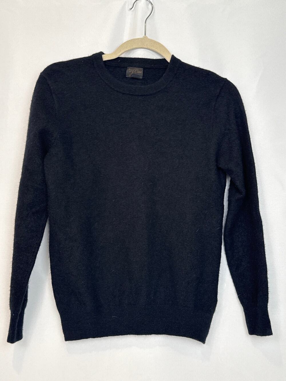 J.Crew Knit for J.Crew 100% Cashmere Crewneck Sweater Size S Black Luxury